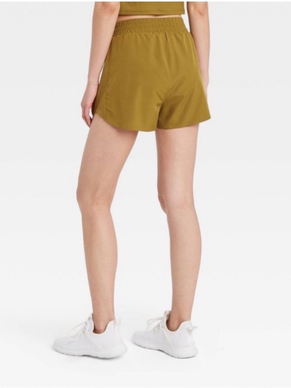 JoyLab Mustard Green High-Rise Athletic Shorts - Picture 2 of 7